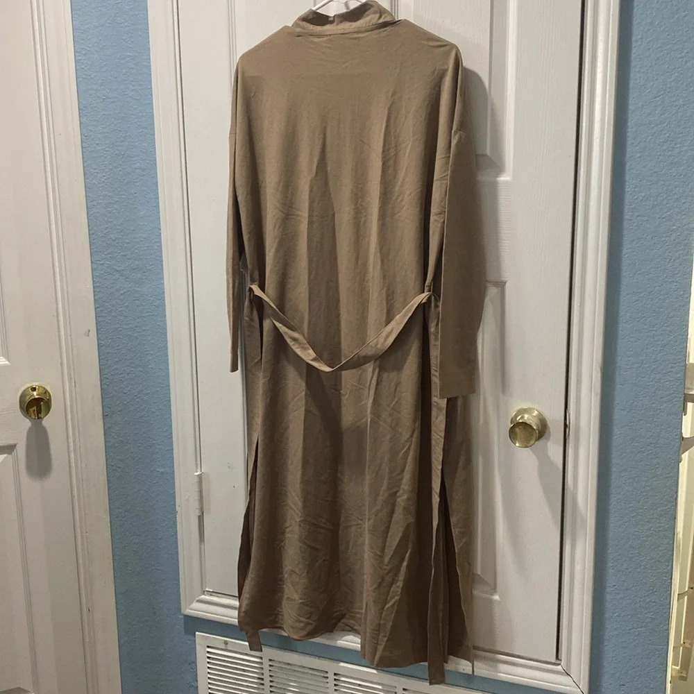 Philosophy Republic Clothing Belted Duster Maxi Cardigan Khaki Tan can (C-6) - Picture 5 of 9
